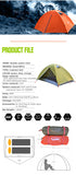 2 Person Backpacking Tent Aluminum Pole Lightweight Camping Tent Double Layer Portable Handbag for Hiking Travelling