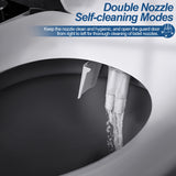 Bidet Toilet Seat Attachment Ultra-thin Non-electric Self-cleaning Dual Nozzles Frontal & Rear Wash Cold Water Personal Hygiene