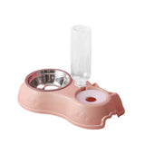 High Quality 500ML Pet Feeder Bowl With Dog Water Bottle Automatic Drinking Pet Bowl Cat Food Bowl Pet Stainless Steel Double 3 Bowl