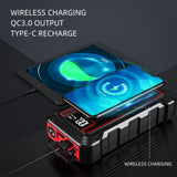 2022 New! Upgraded Car Jump Starter 2500A 23800mAh Power Bank with 10W Wireless Charger LCD Display Car Booster UP All Gas or 8.0L Diesel