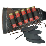 Top Quality Shotgun Gun Buttstock Leather Shotgun Shell Holder For 5pcs 12 Gauge Ammo Pouch