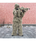 3D Withered Grass Ghillie Suit 4 PCS Sniper Military Tactical Camouflage Clothing Hunting Suit Army Hunting Clothes Birding Suit