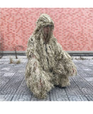 3D Withered Grass Ghillie Suit 4 PCS Sniper Military Tactical Camouflage Clothing Hunting Suit Army Hunting Clothes Birding Suit