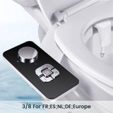 Bidet Toilet Seat Attachment Ultra-thin Non-electric Self-cleaning Dual Nozzles Frontal & Rear Wash Cold Water Personal Hygiene