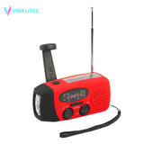 VORLITEC Portable 3 in1 Emergency Lamp Hand Crank Generator Solar Dynamo Powered FM/AM Radio Phones Charger LED Flashlight