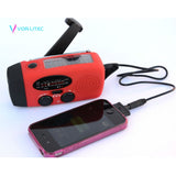 VORLITEC Portable 3 in1 Emergency Lamp Hand Crank Generator Solar Dynamo Powered FM/AM Radio Phones Charger LED Flashlight