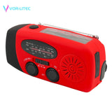 VORLITEC Portable 3 in1 Emergency Lamp Hand Crank Generator Solar Dynamo Powered FM/AM Radio Phones Charger LED Flashlight