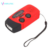 VORLITEC Portable 3 in1 Emergency Lamp Hand Crank Generator Solar Dynamo Powered FM/AM Radio Phones Charger LED Flashlight