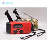 VORLITEC Portable 3 in1 Emergency Lamp Hand Crank Generator Solar Dynamo Powered FM/AM Radio Phones Charger LED Flashlight