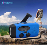 VORLITEC Portable 3 in1 Emergency Lamp Hand Crank Generator Solar Dynamo Powered FM/AM Radio Phones Charger LED Flashlight