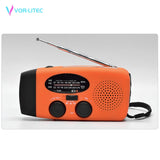 VORLITEC Portable 3 in1 Emergency Lamp Hand Crank Generator Solar Dynamo Powered FM/AM Radio Phones Charger LED Flashlight