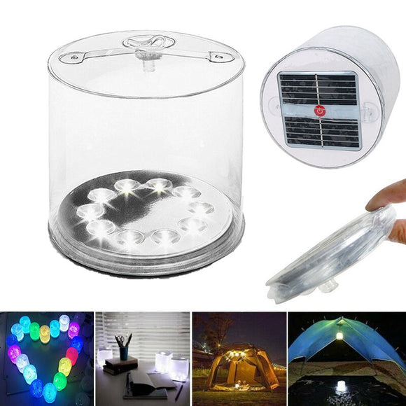 2022 New! Camping Solar Light Inflatables Solar Led Light Outdoor Lamp RGB Flashlight 7 Colors Changeable Waterproof IP68 Outdoor Lantern