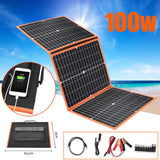 100W 12V Foldable Solar Panel Kit Portable Solar Battery Phone Charger Photovoltaic 5V USB for Power Bank Car Boat Tablet Camper