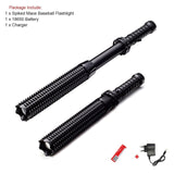 2022 New! EDC Flashlight Self Defense Stick Zoomable Mace LED Torch Security Lamp 18650 Battery