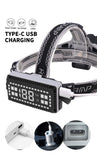 High Power XHP99 Super Bright LED Headlamp Fishing Headlight Telescopic Zoom IP64 Waterproof with Charge Display