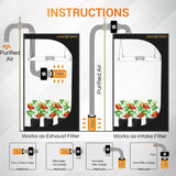 SF 6" Inch Grow Tent Ventilation Air Ducting Carbon Filter Fan Set