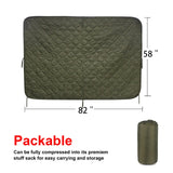 Tactical Army Poncho Liner Camouflage Water Repellent Woobie Quilted Blanket Suitable for Camping Shooting Hunting