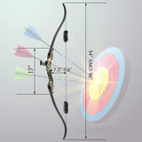 Compact Design! 56 inch Recurve Bow with 30inch Max Draw 30 35 40 45 50LBs Draw Weight Right Hand Outdoor Hunting Archery Set