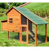 High Quality 67x26x47 Inch Pet Rabbit Hutch Chicken Coop Wooden House for Small Animals with Pull-Out Tray & Egg Case[US-Stock]