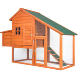 High Quality 67x26x47 Inch Pet Rabbit Hutch Chicken Coop Wooden House for Small Animals with Pull-Out Tray & Egg Case[US-Stock]