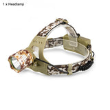 Camouflage Led Headlamp T6 waterproof LED Headlight led Head Lamp Lantern Lamp Camping Hiking Fishing Light use 18650 battery