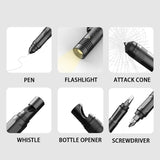 8-in-1 Tactical Pen Self Defense Supplies Tungsten Steel Security Pen Self Protection Personal Defense Tool Defence EDC Tool Pen