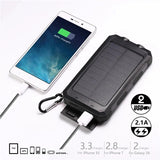 Solar 80000mAh Power Bank Dual USB powerbank Waterproof Battery External Portable Charging with LED Light 2USB powerbank