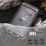 Solar 80000mAh Power Bank Dual USB powerbank Waterproof Battery External Portable Charging with LED Light 2USB powerbank