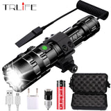 80000 Lumens LED Tactical Flashlight powerful usb Rechargeable lamp L2 Hunting light with Clip Hunting Shooting Gun Accessories