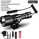 80000 Lumens LED Tactical Flashlight powerful usb Rechargeable lamp L2 Hunting light with Clip Hunting Shooting Gun Accessories