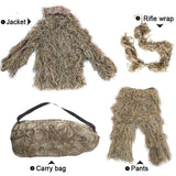 3D Withered Grass Ghillie Suit 4 PCS Sniper Military Tactical Camouflage Clothing Hunting Suit Army Hunting Clothes Birding Suit