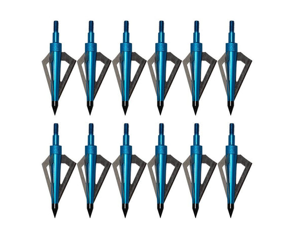 6/12/24 Pack 125 Grain 3 Fixed Blade Hunting Broadheads Archery Arrow Hunting Points Metal Tips for Compound Bow and Crossbow