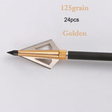 6/12/24 Pack 125 Grain 3 Fixed Blade Hunting Broadheads Archery Arrow Hunting Points Metal Tips for Compound Bow and Crossbow