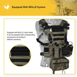 4th Gen Lightweight Tactical Vest Chest Hanging With Molle System and Detachable Accessory Bag