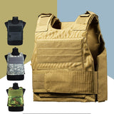 Anti-Stab Personal Defense Tactical Vest with two Foam Plates Hunting Vests adjustable shoulder straps Security Guard