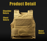 Anti-Stab Personal Defense Tactical Vest with two Foam Plates Hunting Vests adjustable shoulder straps Security Guard