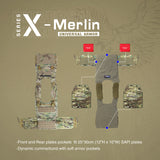 UTA Universal Tactical X-Merlin Plate Carrier Laser Cutting Molle Tactical Hunting Vest with Back Flatpack- MC