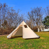 3-4 Person Ultralight Outdoor Camping Big Pyramid Tent Awnings Shelter With Chimney Hole For Bird Watching Cooking