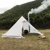 3-4 Person Ultralight Outdoor Camping Big Pyramid Tent Awnings Shelter With Chimney Hole For Bird Watching Cooking