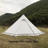 3-4 Person Ultralight Outdoor Camping Big Pyramid Tent Awnings Shelter With Chimney Hole For Bird Watching Cooking