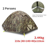 2022 New Design! Tactical Camo 2-3person Air UP Camping Tent Outdoor Ultralight 2.44kg 210T Polyester Rainproof Windproof Hiking Travel