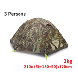 2022 New Design! Tactical Camo 2-3person Air UP Camping Tent Outdoor Ultralight 2.44kg 210T Polyester Rainproof Windproof Hiking Travel