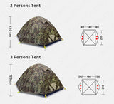 2022 New Design! Tactical Camo 2-3person Air UP Camping Tent Outdoor Ultralight 2.44kg 210T Polyester Rainproof Windproof Hiking Travel