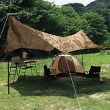 Outdoor Tent Canopy CP Camouflage Lightweight Tent Sunshade Canopy Windproof Waterproof Camping Tarp Awning Mat Accessories