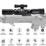 IR 4K Digital Night Vision Compact Hunting Scope Tactical Rifle Scope Etched Reticle Wide Lens Optical Sights Outdoor Hunting