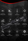 IR 4K Digital Night Vision Compact Hunting Scope Tactical Rifle Scope Etched Reticle Wide Lens Optical Sights Outdoor Hunting