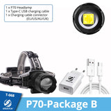 High Power XHP99 Super Bright LED Headlamp Fishing Headlight Telescopic Zoom IP64 Waterproof with Charge Display