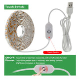 Full Spectrum Grow Light 5V USB LED Strip 0.5m 1m 2m Hand Sweep Sensor / Touch Switch Growing LED Tape Light.