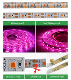 Full Spectrum Grow Light 5V USB LED Strip 0.5m 1m 2m Hand Sweep Sensor / Touch Switch Growing LED Tape Light.