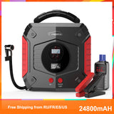 2022 New! Jump Starter 4 in 1 Pump Air Compressor 2500A 24800mAh PowerBank 12V Digital Tire Inflator 150PSI Battery Booster starting